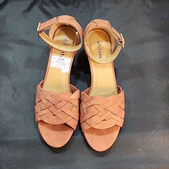 BRAND NEW WHITEMT LOW BLOCK-HEEL ADJUSTABLE BUCKLE WOMEN'S WIDE BRAIDED SANDAL - Picture 2 of 15